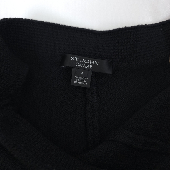 St. John Caviar Wool Blend Wide Leg Pull On pants size 4 - Picture 4 of 8